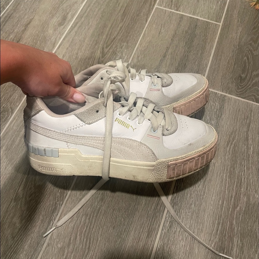 Pink and white pumas